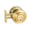 Delf Satin Brass Low Profile Round Single Cylinder Deadbolt