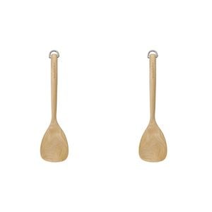 2pk Kitchenaid Birchwood Short Turner Wooden Cooking/kitchen Utensil W/hang Loop
