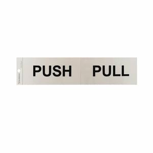 Sandleford 245 x 58mm Push / Pull Silver Self Adhesive Sign