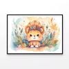 Lion Cub Watercolor Style   Print 100% Australian Made 90x60cm  (Poster)