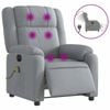 vidaXL Electric Massage Recliner Chair Armchair Single Sofa Light Grey Fabric