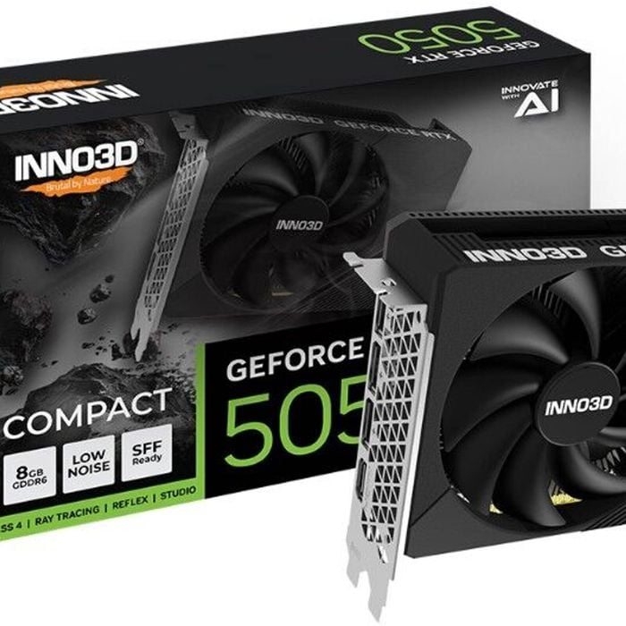 Inno3d Nvidia Geforce Rtx 5050 Compact 8g Gddr6, 2572mhz Boost Clock, Ram20gbps, 3xdp+hdmi, 148x118x41mm (5050)