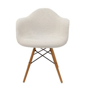 SK Designer Living | Replica Eames DAW Eiffel Chair | Fabric & Natural - Texture Ivory
