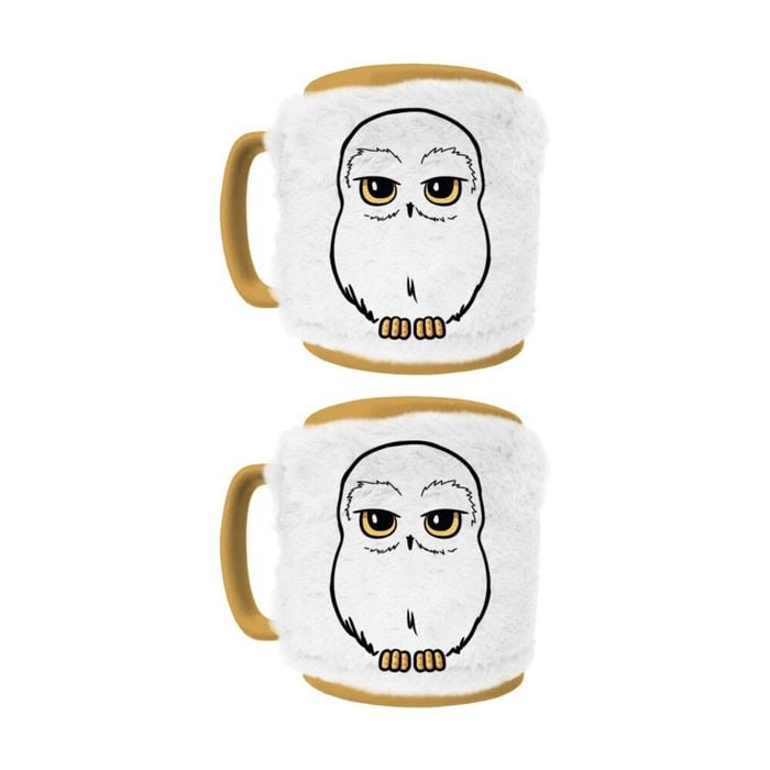 2PK Wizarding World Harry Potter Hedwig Fuzzy Ceramic Hot & Cold Drinking Mug