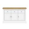 Cosmoliving White & Timber Sideboard | 3 Drawer 3 Door Hamptons Buffet