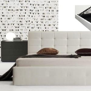 Istyle Milan Double Gas Lift Ottoman Storage Bed Frame Pu Leather White