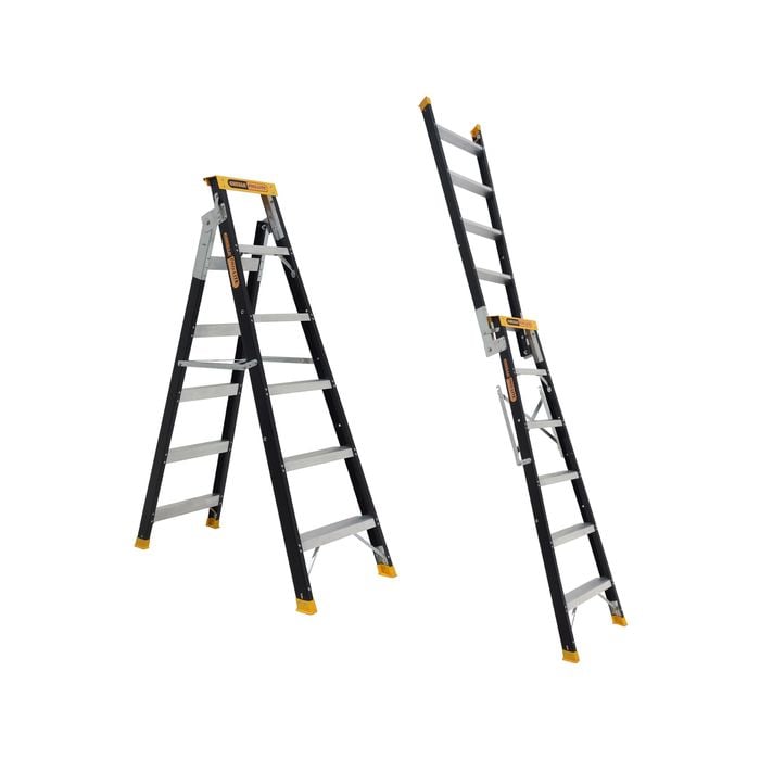 Gorilla 150kg Pro-Lite 6 Step Dual Purpose Fibreglass Ladder