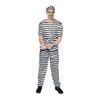 More Than Party Adult Prisoner Costume Striped Design Complete Set Mens Outfit