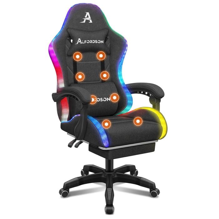ALFORDSON Gaming Office Chair LED Grey