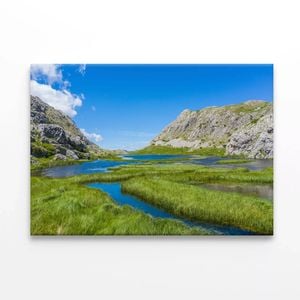 River Flowing with Mountains  Print 100% Australian Made 120 x 90cm  (Stretched)