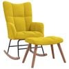 vidaXL Rocking Chair with a Stool Mustard Yellow Velvet Relax Chair Furniture