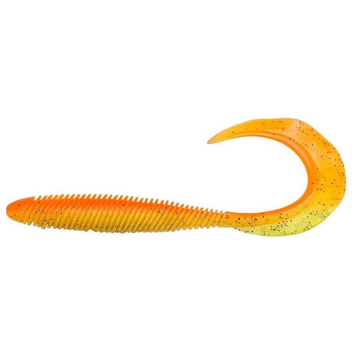 Megabass Kemuri Curly 3.5" Soft Plastic Fishing Lure Orange Back Chartruse