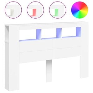 vidaXL LED Headboard Bed Header Bedroom Furniture White 160 cm Engineered Wood