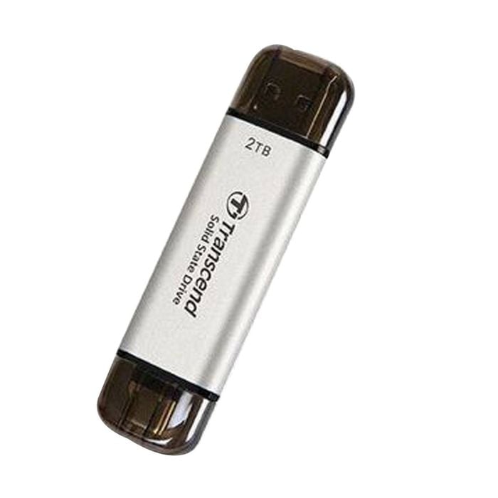 Transcend Esd310 2 Tb Portable Solid State Drive - External - Silver - Usb 3.2 (gen 1) Type C - 1050 Mb/s