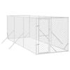 vidaXL Dog Kennel Outdoor Dog Crate Lockable Dog House Silver Galvanised Steel 2x2x2 m