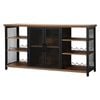 Levede Adjustable Industrial Wine Rack Bar Cabinet Walnut