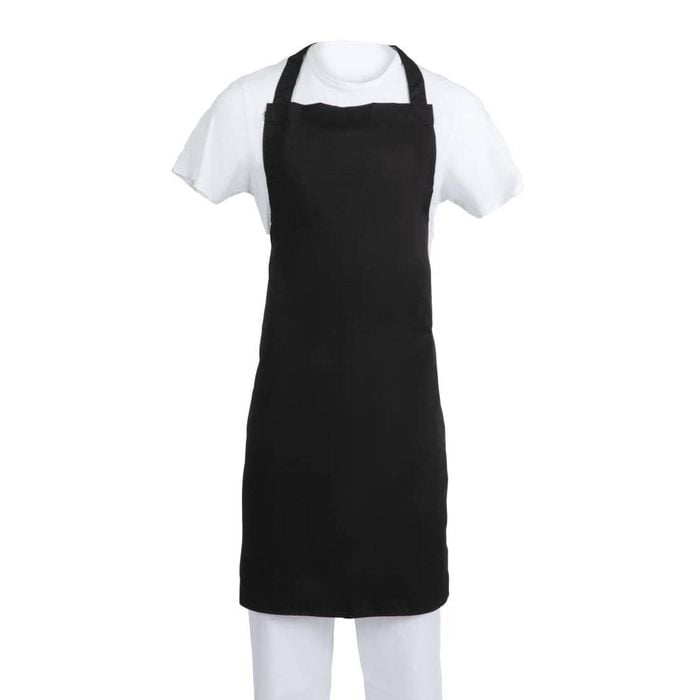 Whites Bib Apron Polycotton Black Xl Commercial Kitchen Chef Apron