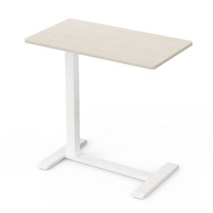 Ufurniture  Small Mobile Standing Desk Height Adjustablet Pneumatic Laptop Desk Oak