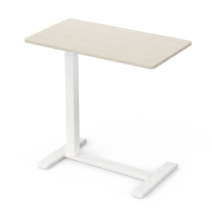 Ufurniture  Small Mobile Standing Desk Height Adjustablet Pneumatic Laptop Desk Oak