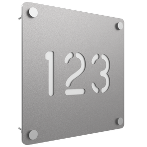 ProtectorAl 280 x 280mm Silver Matt ACM Cut Through Custom House Sign - 280mm x 280mm Silver Matt