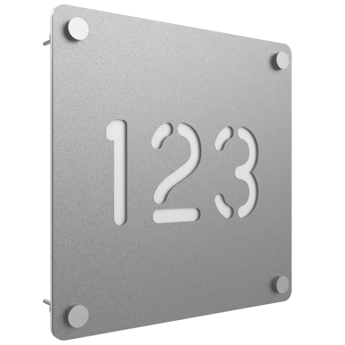 ProtectorAl 280 x 280mm Silver Matt ACM Cut Through Custom House Sign - 280mm x 280mm Silver Matt