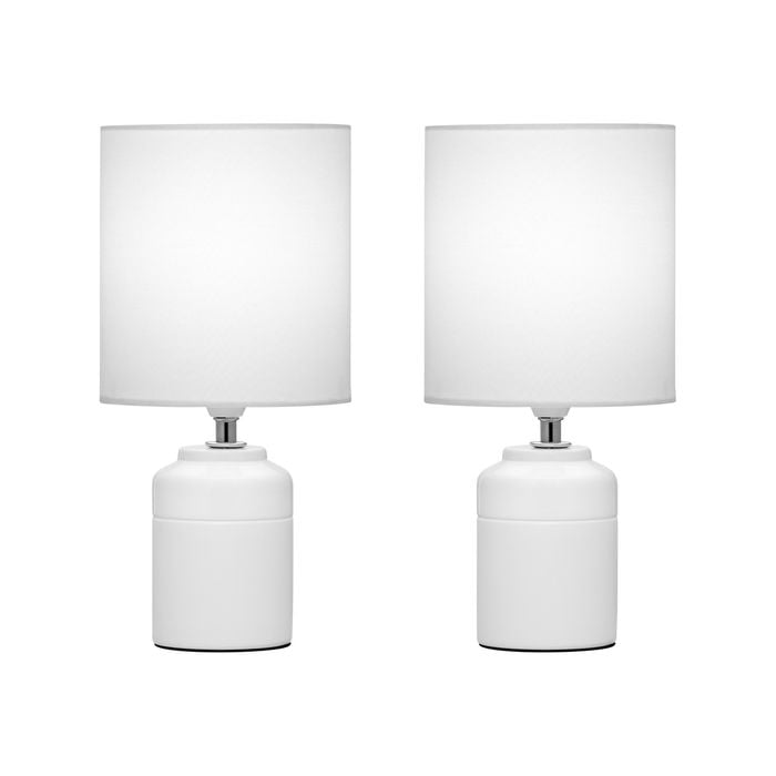 Verve Design White Asher Table Lamps - Twin Pack