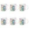 6PK Porto Night Before Christmas New Bone China Drinking Mug 330ml Village