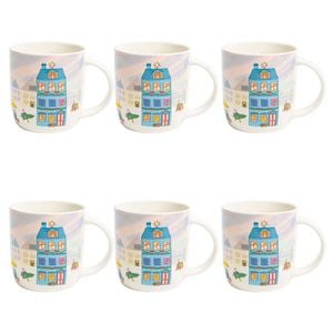 6PK Porto Night Before Christmas New Bone China Drinking Mug 330ml Village