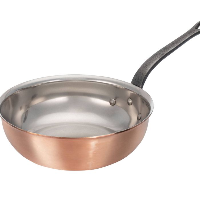 Matfer Bourgeat Copper Sauteuse - 280mm, Stainless Steel Interior, Cast Iron Handle