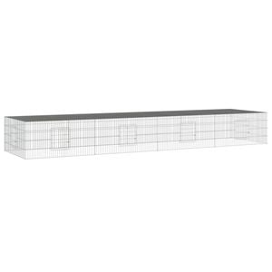 vidaXL 4-Panel Rabbit Cage Animal Hutch Pet Enclosure Playpen Galvanised Iron