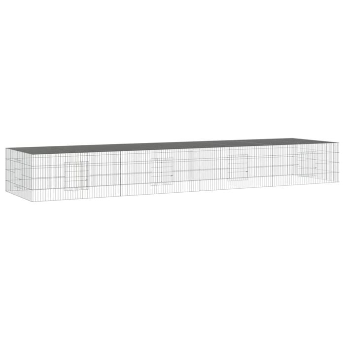 vidaXL 4-Panel Rabbit Cage Animal Hutch Pet Enclosure Playpen Galvanised Iron