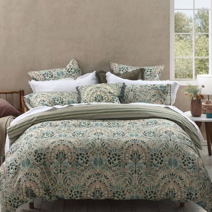 Mm Linen Andora 300tc Cotton Sateen Mosaic Art Bed Quilt Cover Set Super King