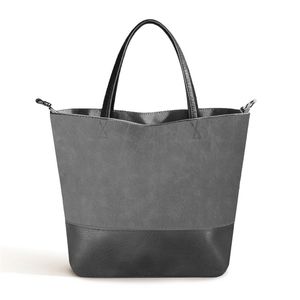 Catzon Travel Tote Bag Soft Leather Large Capacity Bucket Handbags-grey