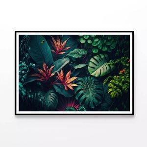 Lush Colorful Tropical Leaves  Print 100% Australian Made 120x90cm  (Poster)