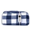 Dreamaker Gingham Plush Electric Heated Throw Blanket Midnight Blue - 130x160cm | Overheat Protection, 9 Heat Setting, Washable