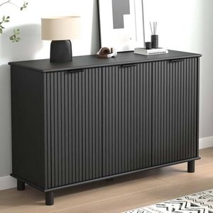 Sorrento 3 Door Sideboard Cupboard - Woodgrain Black