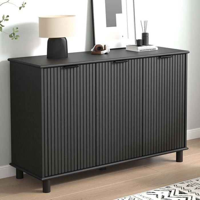 Sorrento 3 Door Sideboard Cupboard - Woodgrain Black