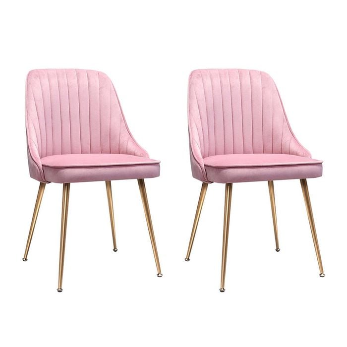 2x Dining Chairs Pink