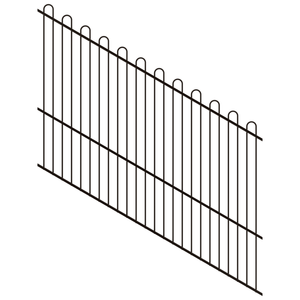ProtectorAl 1201-2400W x 1800H Satin Black Loop Top Pool Fence Panel Raked 16-30º - Black