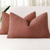 Gioia Casa Twin-Pack Bouclé Cushion Covers - Soft Textured Polyester with Hidden Zipper (Brick, 30cm x 50cm)