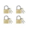 Syneco 40mm Brass Padlocks - 4 Pack