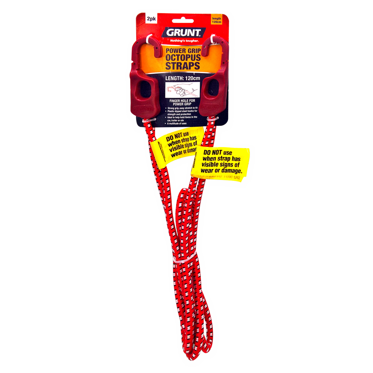GRUNT 1.2m Tie Down Octopus Straps - Pack of 2 - Bunnings Australia