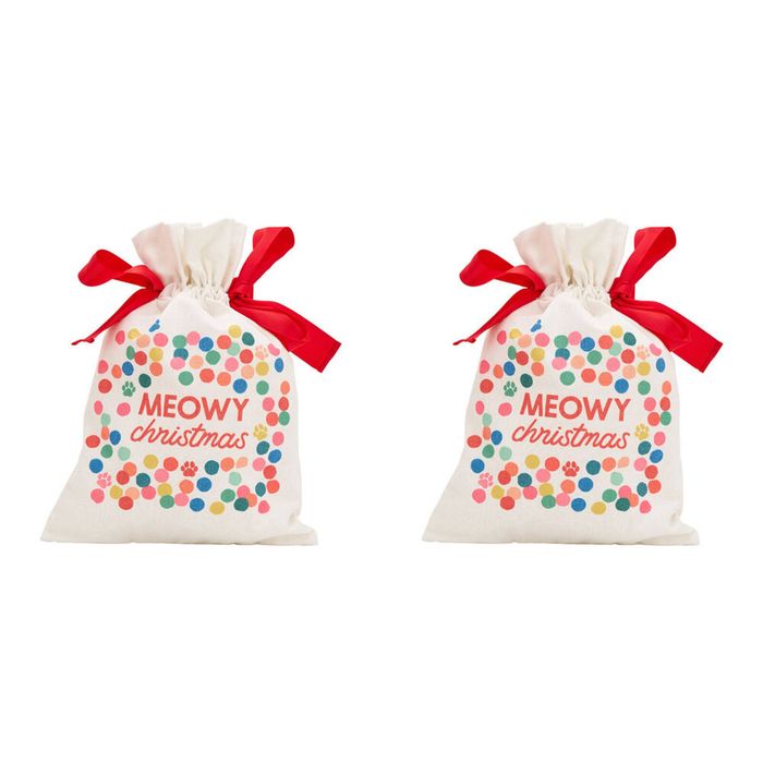 2PK Annabel Trends Santa Sack Christmas Holiday Gift Bag 43x30cm Meowy Christmas