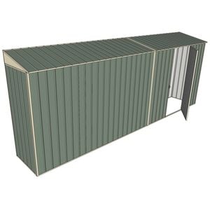 Build-a-Shed 0.8 x 5.2 x 2m Skillion Shed with Single Hinged Side Door - Green