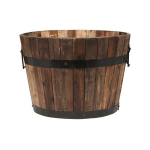 Tuscan Path 55cm Half Barrel Wooden Planter