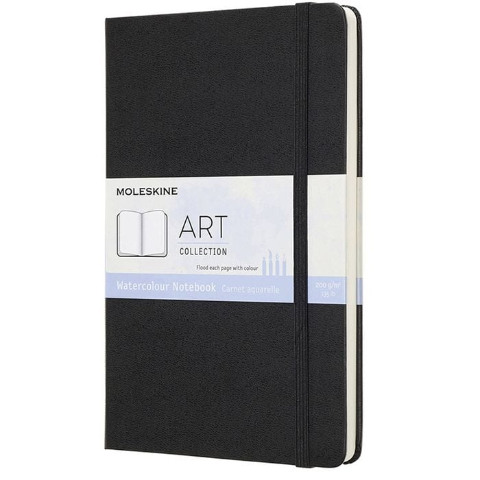 Moleskine Art 200gsm Thread Bound Watercolour Notebook Draw/sketch Paper L Black