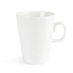 Olympia Whiteware Latte Mugs Stackable Porcelain White 310ml 11oz - 12 Pack