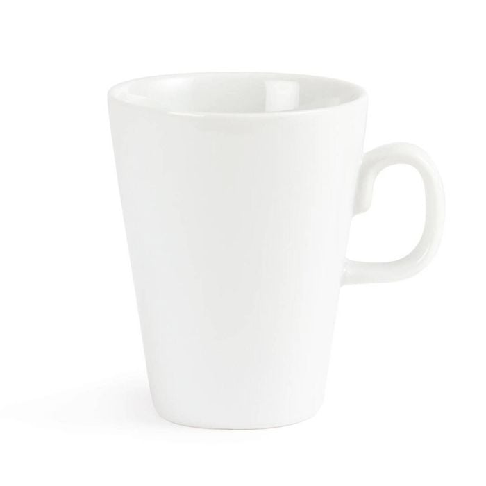 Olympia Whiteware Latte Mugs Stackable Porcelain White 310ml 11oz - 12 Pack
