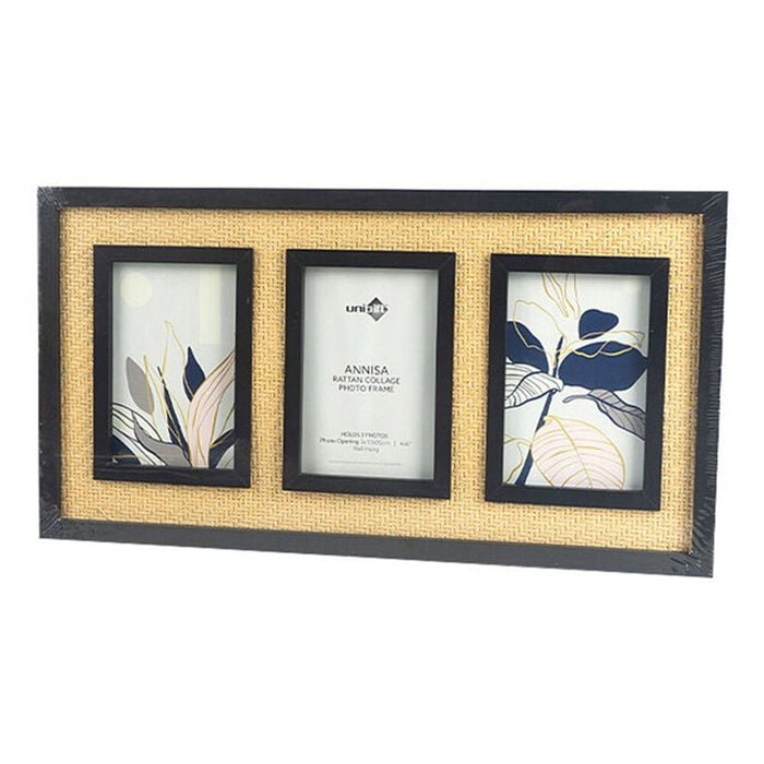 Unigift Annisa Rattan Wooden Picture Photo Frame 10x15cm Black&Natural