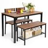 Costway Dining Table Chairs Set W/storage Rack Cafe Pub